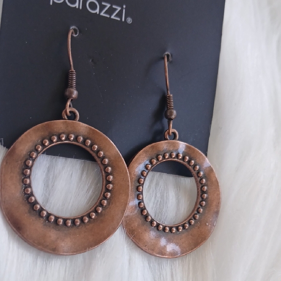 Paparazzi Rustic Copper Circle Earrings - Picture 2 of 6
